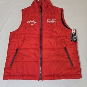 Hard Rock x Oracle Red Bull Racing Red Puffer Vest Size Large NWT